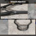 Set of 2 Adjustable Steel Triangle Motorcycle Stands with Wheels and U and L Forks, Black