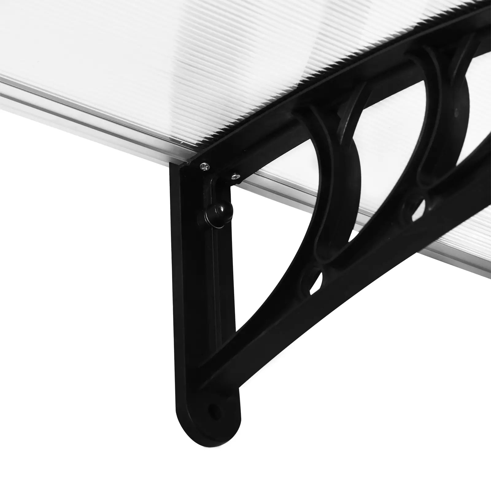 Outdoor Canopy Shelter 195x75cm in Polycarbonate and Aluminum for Balcony Windows and Doors, Transparent - Borge' Group Limited