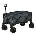 Outsunny Garden Trolley max load 70kg with Telescopic Handle, in Metal and Oxford Fabric, 108x55 cm, Gray - Borgè