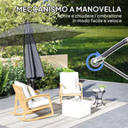 Round Tiltable and Swivel Garden Umbrella, Crank and UPF 50+ Protection, Ø3 m, Dark Gray