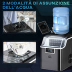 Ice Maker, 20kg in 24 Hours, 24 Cubes in 14-18 Minutes, Self-Cleaning System, Black