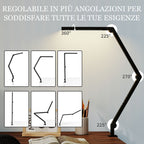 Dimmable LED Desk Lamp with Clamp, Adjustable Arm and 2 Light Colors, Black