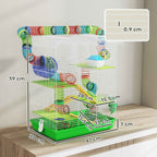 PawHut 5-Story Hamster Cage with Colorful Tubes, Wheel, House and Accessories, 47x30x59 cm, Green
