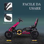 Pedal Go Kart for Kids Ages 3-8 with Adjustable Seat and EVA Wheels, 100x58x58.5 cm, Pink and Black