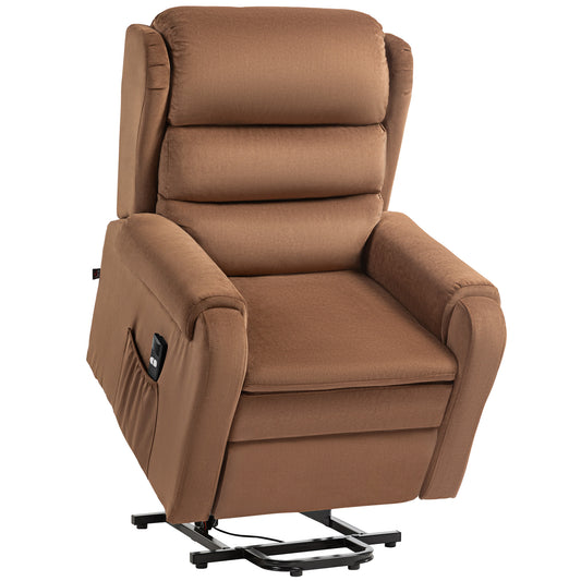 Lifting Armchair 160° Reclining with Footrest and Remote Control, Velvet, 85x88x109 cm, Brown