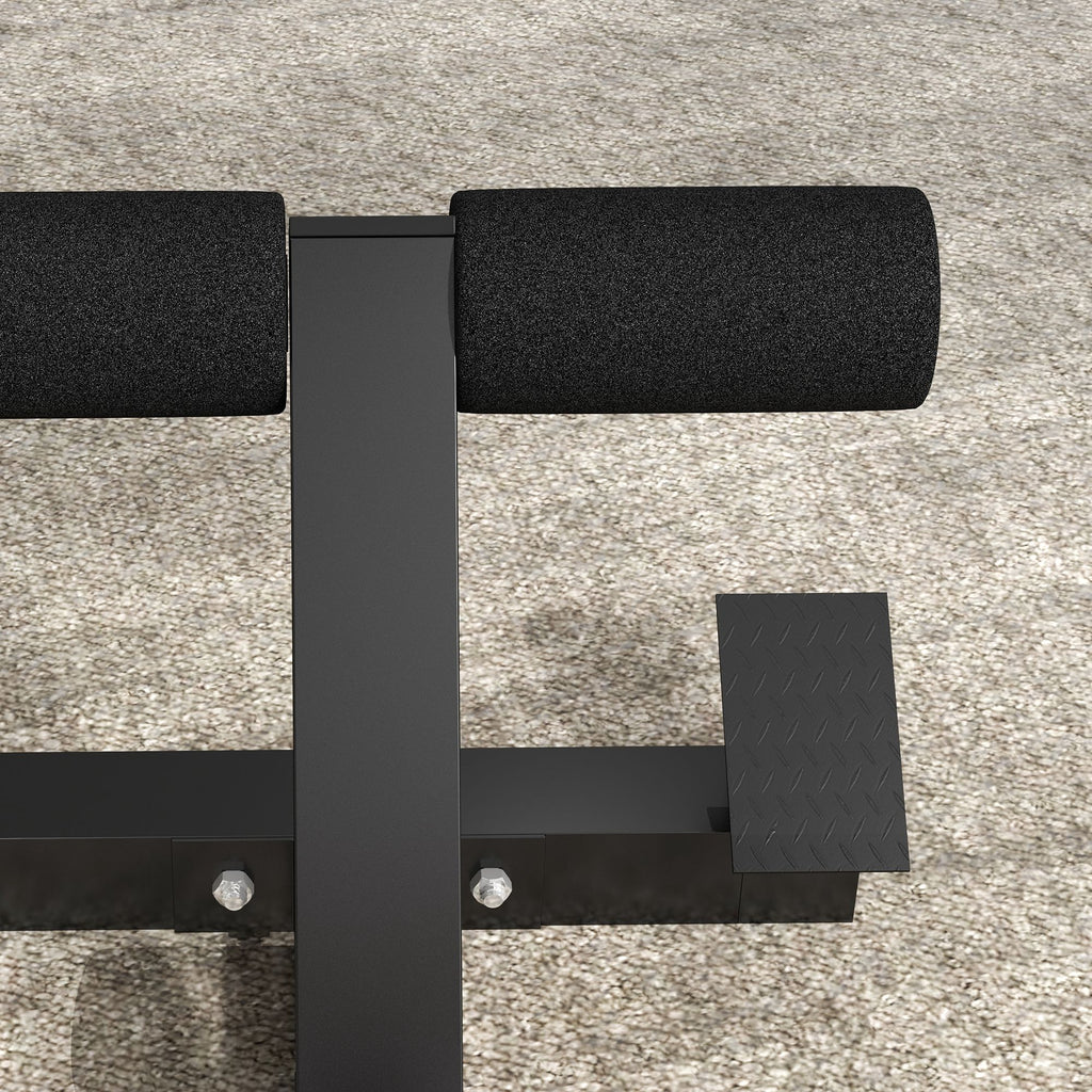 SportNow Roman chair at adjustable height with thick padding, in steel and PU, 126x70x67-84 cm, black - Borgè
