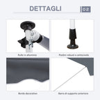 Awning with Roller Arms with Crank and Telescopic Structure, 4x1.2m, Gray
