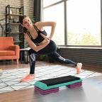 Non-Slip Aerobic Stepper Adjustable on 3 Levels, in Plastic and PP, 110x40x20 cm, Multicolor