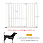 Push-On, Self-Closing Extendable Dog Gate, 30" Tall, White