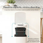 HOMCOM 12L Infrared Waste Bin with Removable Bucket, Stainless Steel, ABS and PP, 28x22x41 cm, White
