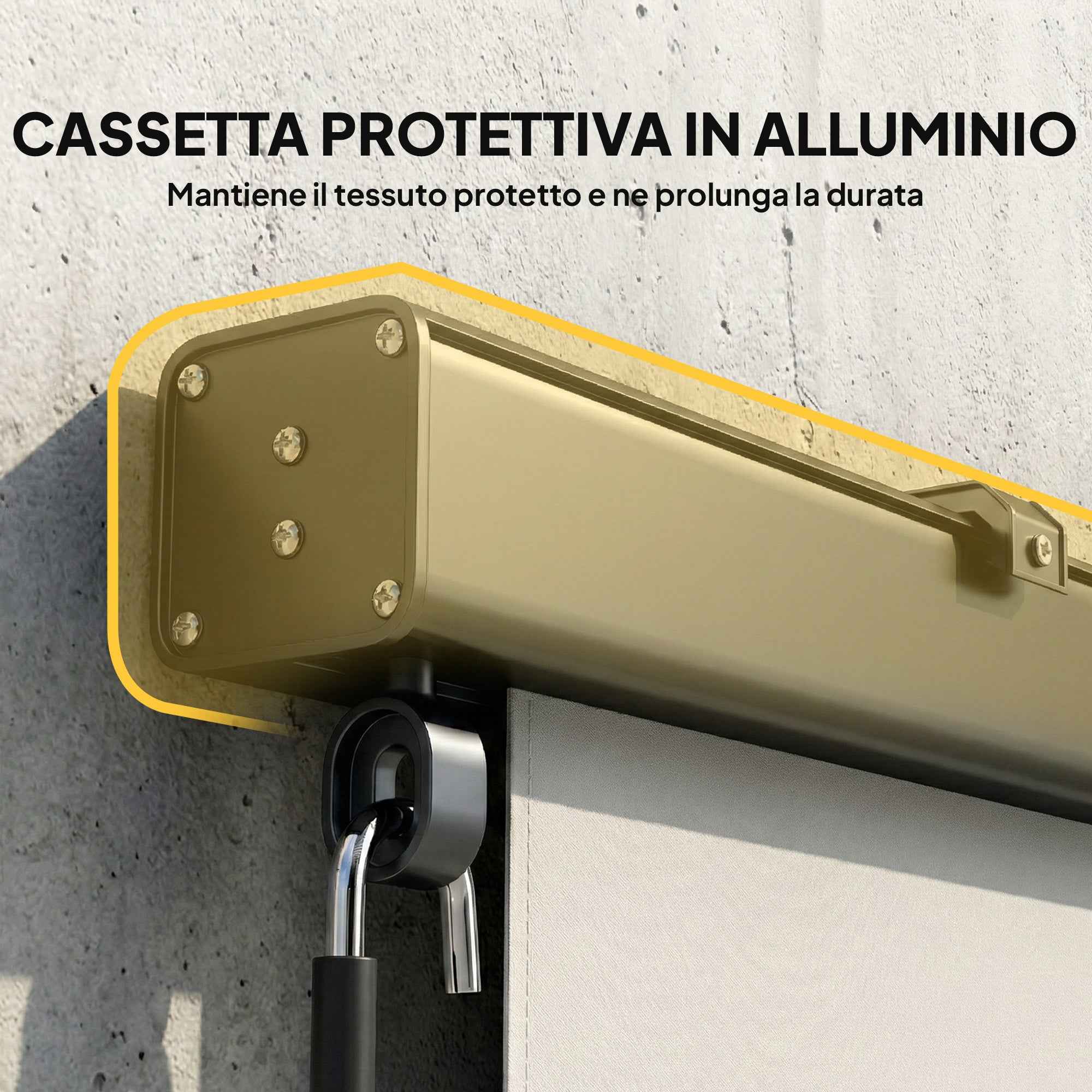 Outsunny Anti-UV Polyester Roller Blind with Aluminum Cassette and Crank, 250x160 cm, Cream White
