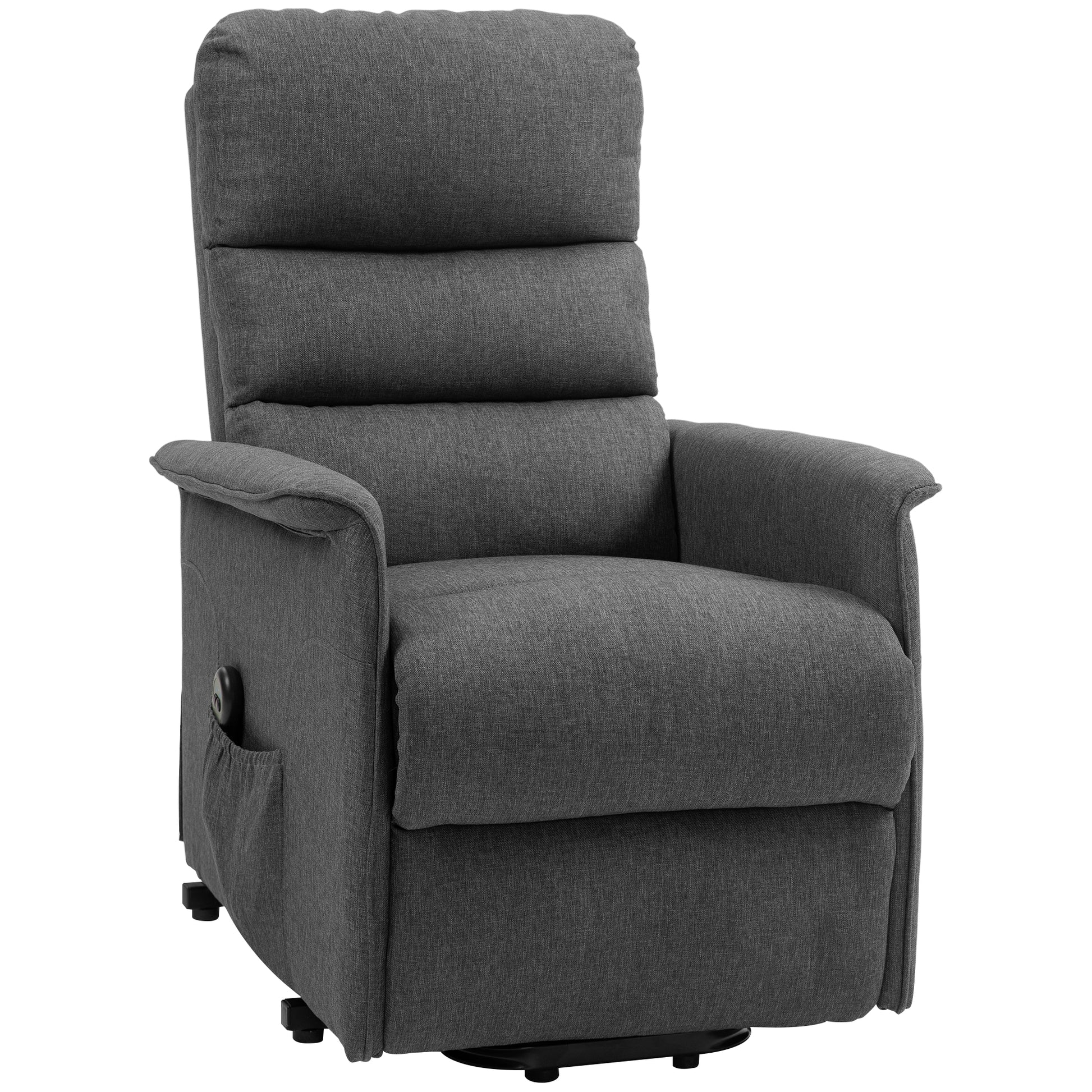 HOMCOM Electric Lift Chair with 8 Vibrating Points, 4 Massage and Heating Modes, Gray - Borgè