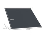 Outsunny Awning with Arms with Manual Opening, Inclination and UV30+ Protection, 150x120 cm, Gray - Borgè