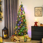 210cm Illuminated Christmas Tree with 350 White and Colourful Lights, 9 Lighting Modes