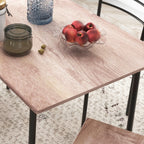 5 Piece Space-Saving Dining Table and Chair Set with Rectangular Kitchen Table and 4 Modern Chairs, in MDF and Steel