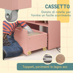 Small Children's Bookcase with MDF Shelves and Drawer, 60x29.9x90cm, Pink