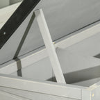 PawHut Outdoor Wooden Raised Hutch with Opening Roof and Removable Tray, 84x43x70cm, Gray - Borgè