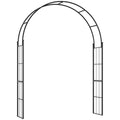 Outsunny Garden Arch for Climbing Plants and Decorations, Black Metal, 157x40x223cm