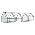 Outsunny 4-Door Roll-Up Mini Garden Greenhouse with Extended Cover, Steel and PE, 360x90x90 cm, Transparent