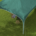 Gazebo, Adjustable Height Garden Gazebo with Drainage Holes and Carry Bag, Metal, Green - Borgè