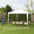 Garden Gazebo 3x3 m Foldable and Portable with Anti-UV Cover, White