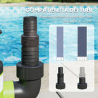 Outsunny 400W Dirty/Clean Water Pump, 9,000L/h, Submersible Dirty Water Pump 7m Max Depth, Handles Particles up to 15mm, Float Switch, Green
