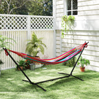 Outsunny Freestanding Hammock with Stand, Adjustable Height and Carry Bag, 310x117x105 cm, Red