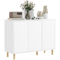 Modern Sideboard with 2 Cabinets and 3 Shelves in Wood, 107x40x80 cm, White