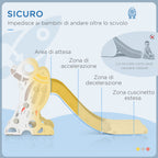 Children's Slide 18-36 Months in PE and PP with Space Theme with Non-Slip Stairs, 157x46.5x80 cm, Grey and White