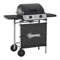 Outsunny Gas Barbecue with Lid, 5.6kW Burners, BBQ and Wheels, 104x49x99cm