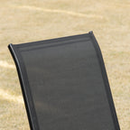 Garden Chairs Set of 4 Pieces with Armrests, in Metal and Breathable Fabric, 70x54x90cm, Black