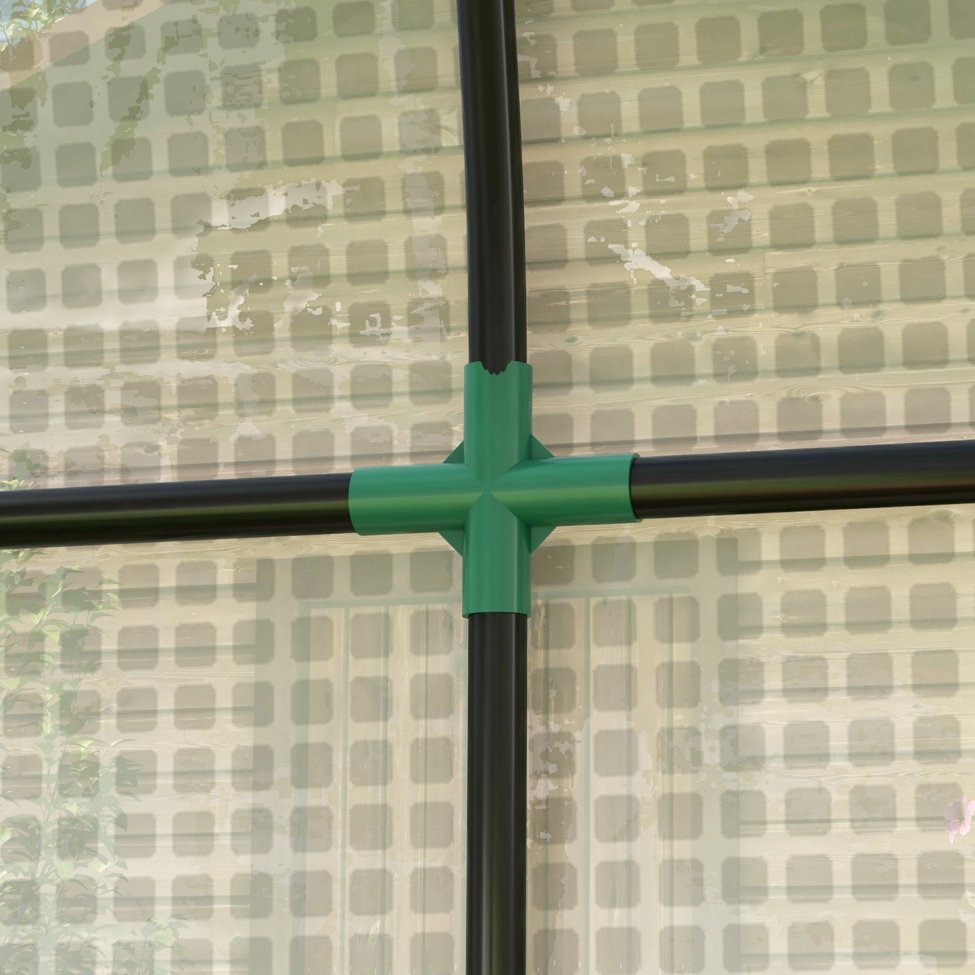 2m² Garden Greenhouse, 2 Roller Doors, 140g/m² Anti-UV PE Cover, 2x1x1.78m, White