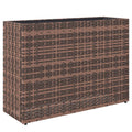 Outsunny 45L Outdoor Rattan Raised Garden Bed with Drainage Holes and Adjustable Feet, Brown