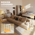 Floor Lamp with Shelves, Dimmable Light, Foot Switch and USB Ports, White