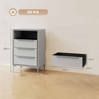 HOMCOM 4-Drawer Steel Chest of Drawers with Linen-Effect Fabric Covering, 60x36x88 cm, Grey