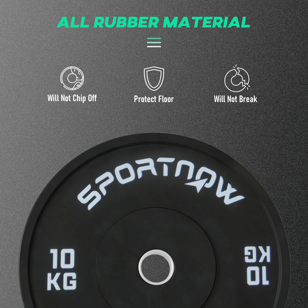 SportNow Set of 2 10kg gym discs for barbell and dumbbells with Ø5cm, black attack - Borgè