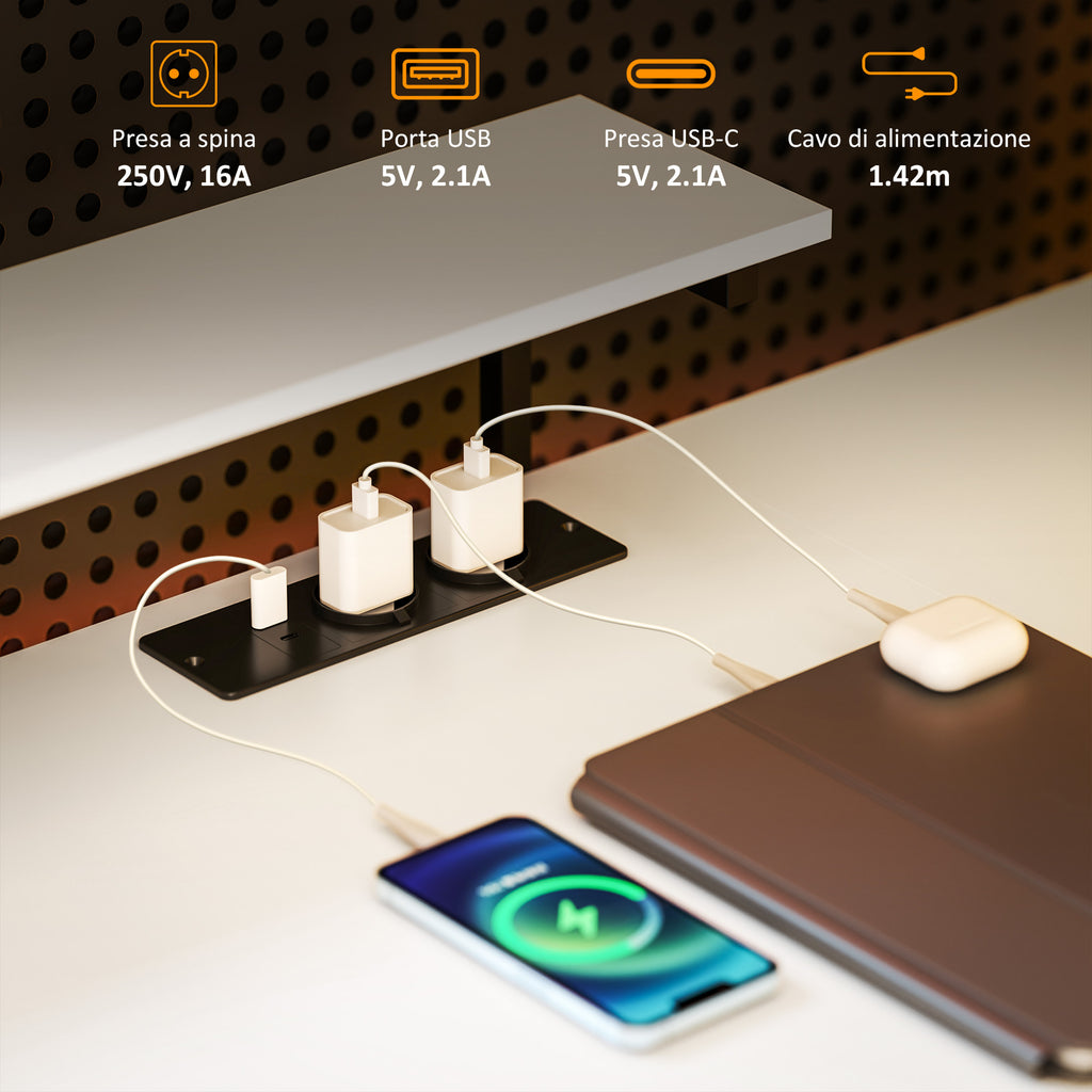 Corner Desk with Electrical & USB Outlet, Shelf & Monitor Stand, Black & White