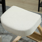 Ergonomic Chair with Birch Wood Kneeler and Cushion, 51x69x58 cm, Cream