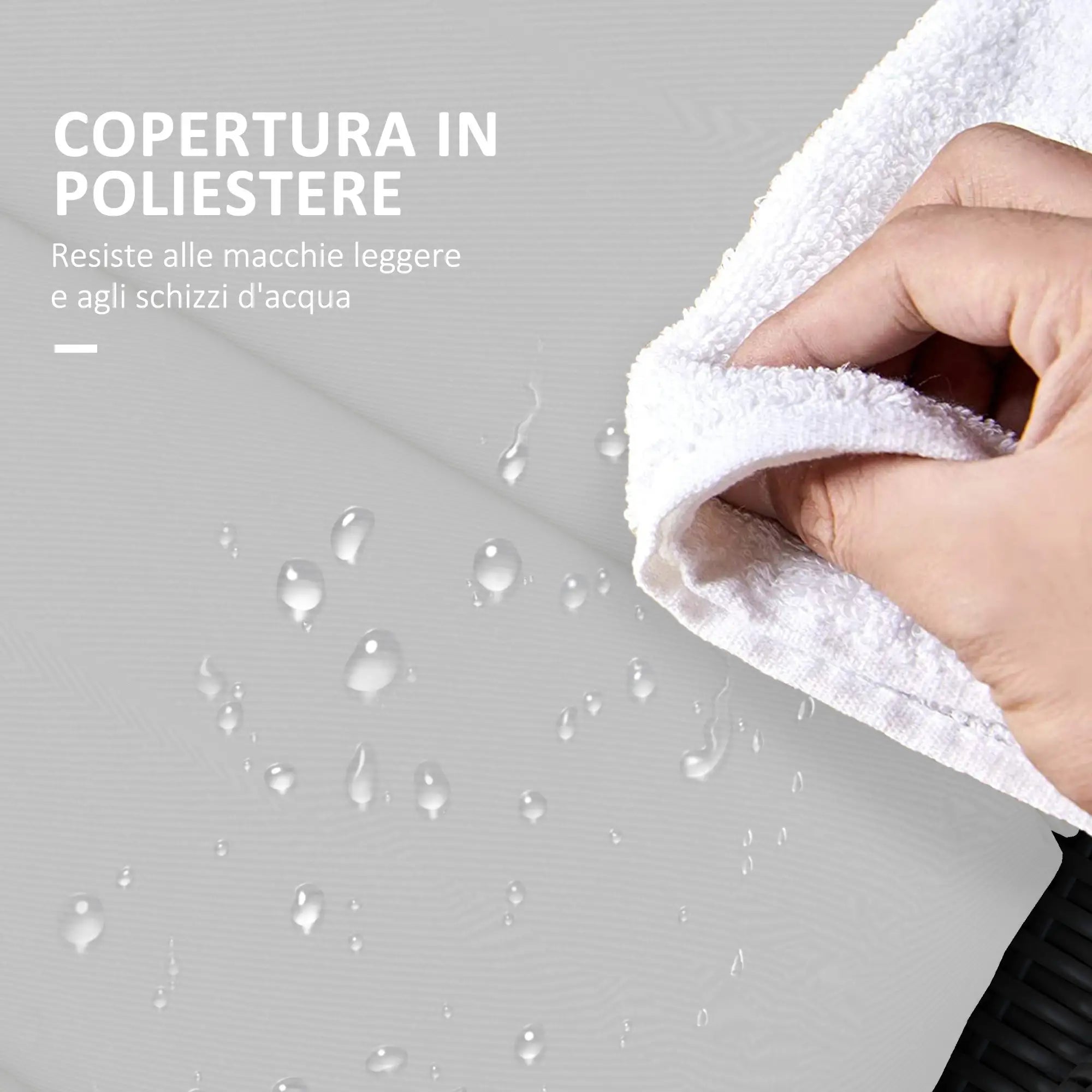 Fabric Sun Lounger Cushion with Ties, Light Grey