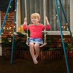 Baby Swing 9-36 Months in PP and PE with Adjustable Rope and LED Lights, 39x16.5x120-180 cm, White