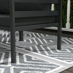 Outsunny garden set 7 pieces in steel and polyester with 5 chairs with cushions and 2 coffee tables, gray - Borgè