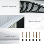 Outdoor Canopy for Windows and Doors in Polycarbonate and Aluminum, 200x100x26cm, Transparent