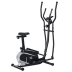 Magnetic Home Elliptical Trainer with LCD Screen, 8 Resistance Levels and Adjustable Seat, 103x62x151cm Black