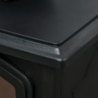 Portable Electric Fireplace 1000W/2000W with Flame Effect, ABS and Tempered Glass, 36.5x24x45.5 cm, Black