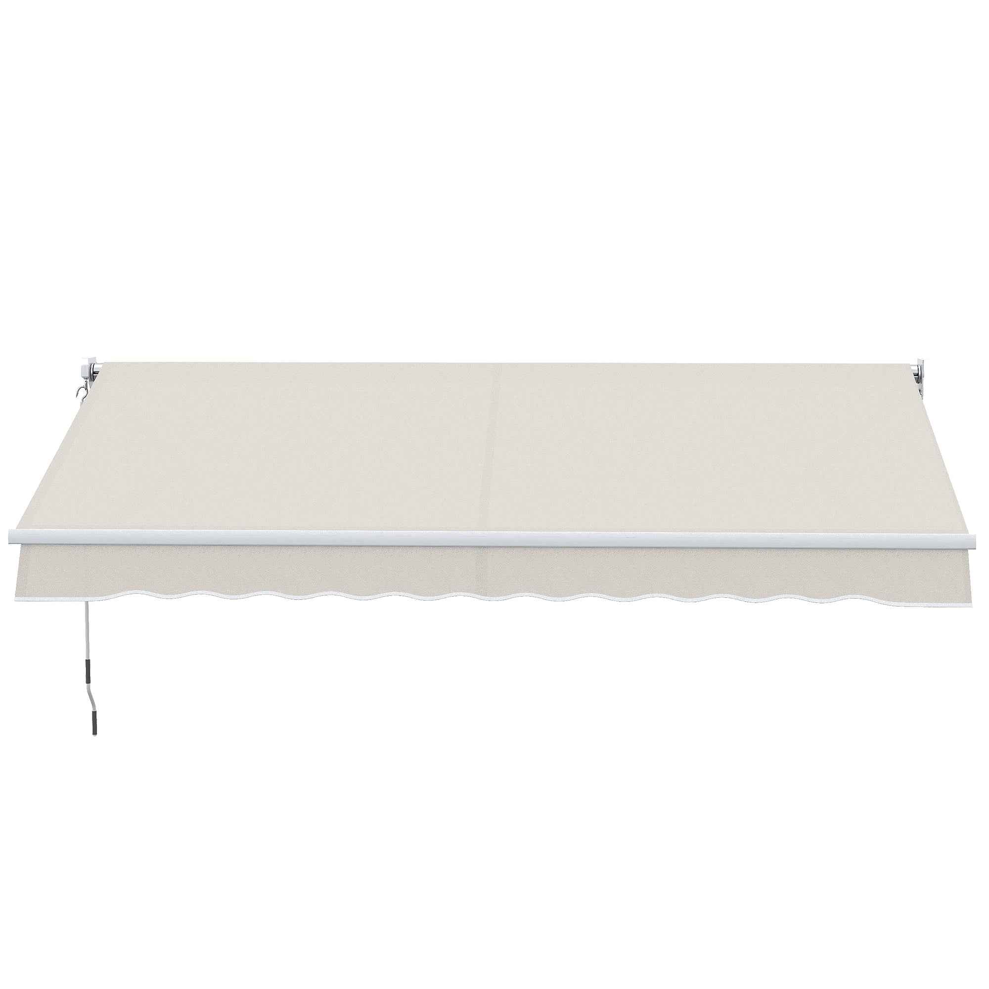 Outsunny 2x2.5m Manually Operated Awning in Aluminum and Polyester, Cream