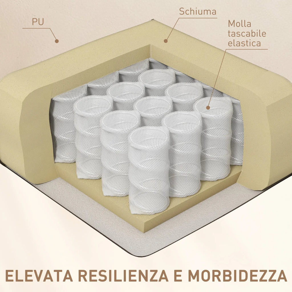 Manual Reclining Massage Chair, Electric Swivel Relax Chair with 2 Cup Holders, Remote Control, Footrest and 4 Side Pockets, in PU Leather, Wood and Steel, Cream