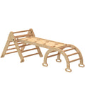 AIYAPLAY 5-in-1 Children's Playground with Triangle, Smooth Wall and Arch, Made of Poplar and Pine Wood, 188x70x59 cm