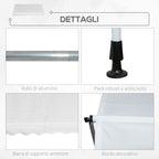 Outsunny 2x1.5m Outdoor Roller Awning with Crank, Adjustable Height and Angle, White