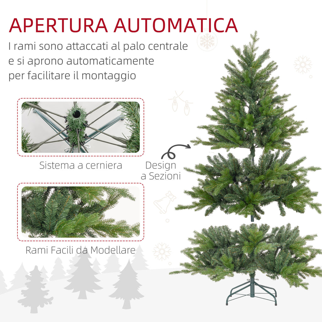150cm Green Plastic Christmas Tree with Metal Base and 1309 Fireproof Branches