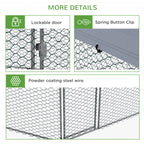 Pawhut fence for hens with roof and stainless stainless door for 10-15 animals, 4x3.5x2.6m - Borgè